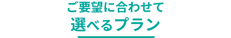 ご要望に合わせて選べるプラン